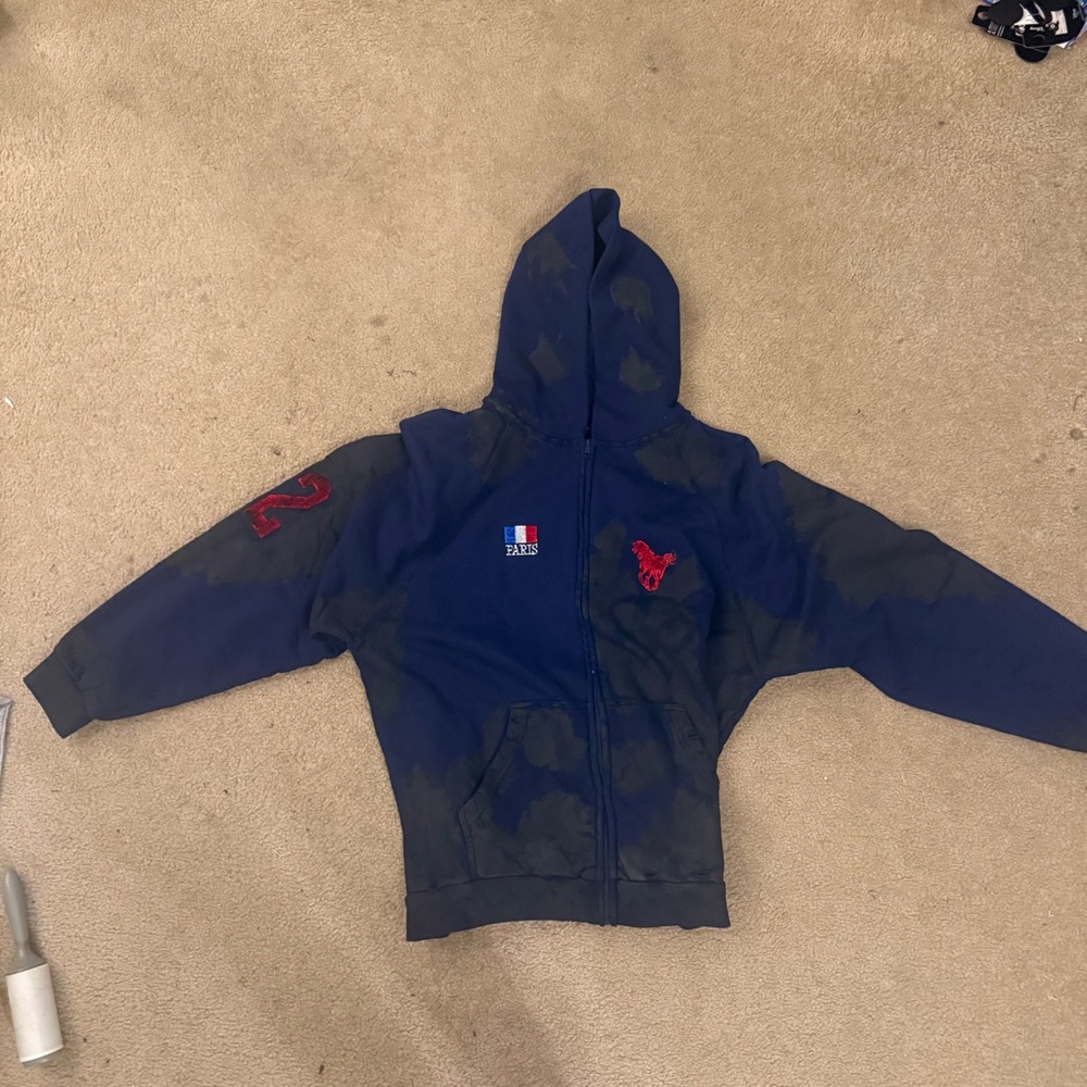 Balenciaga x Polo Ralph Lauren Blue and Red Sweatshirt Hoodie